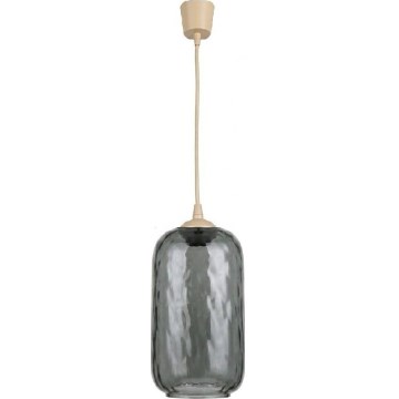 Brilagi - LED függőlámpa zsinóron RETRO GLASS 1xE27/60W/230V átm. 14 cm bézs/füstszürke