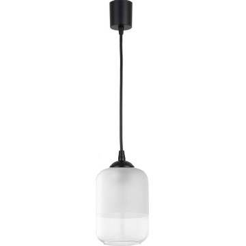 Brilagi - LED függőlámpa zsinóron RETRO GLASS 1xE27/60W/230V átm. 14 cm fekete/fehér