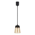 Brilagi - LED függőlámpa zsinóron RETRO GLASS 1xE27/60W/230V átm. 15,5 cm fekete/füstös bézs