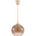Brilagi - LED függőlámpa zsinóron RETRO GLASS 1xE27/60W/230V átm. 18 cm bézs/füstbarna