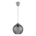Brilagi - LED függőlámpa zsinóron RETRO GLASS 1xE27/60W/230V átm. 18 cm ezüst/füstszürke