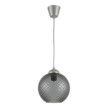 Brilagi - LED függőlámpa zsinóron RETRO GLASS 1xE27/60W/230V átm. 18 cm ezüst/füstszürke