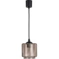 Brilagi - LED függőlámpa zsinóron RETRO GLASS 1xE27/60W/230V átmérő: 15 cm fekete/füstös bézs