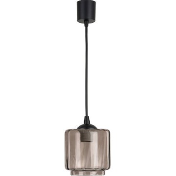 Brilagi - LED függőlámpa zsinóron RETRO GLASS 1xE27/60W/230V átmérő: 15 cm fekete/füstös bézs