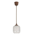 Brilagi - LED függőlámpa zsinóron RETRO GLASS 1xE27/60W/230V Ø 14 cm barna/fehér