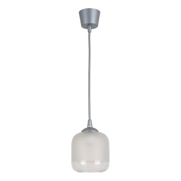 Brilagi - LED függőlámpa zsinóron RETRO GLASS 1xE27/60W/230V Ø 14 cm ezüst/fehér