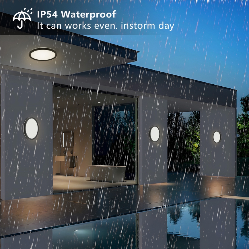 Brilagi - LED Fürdőszobai mennyezeti lámpa ULTRA SLIM LED/12W/230V átm. 22,5 cm fekete IP54