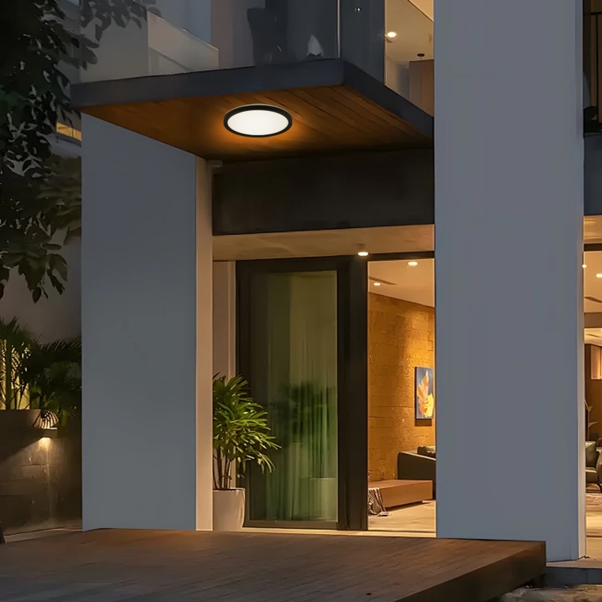 Brilagi - LED Fürdőszobai mennyezeti lámpa ULTRA SLIM LED/12W/230V átm. 22,5 cm fekete IP54