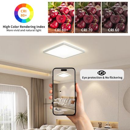 Brilagi - LED Fürdőszobai mennyezeti lámpa ULTRA SLIM LED/18W/230V 30x30 cm fehér IP54