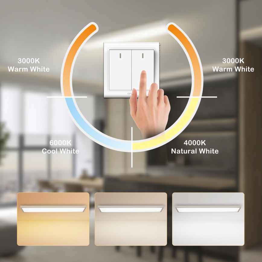 Brilagi - LED fürdőszobai mennyezeti lámpatest FRAME LED/50W/230V 3000/4000/6000K 120x30 cm IP44 ezüstszínű