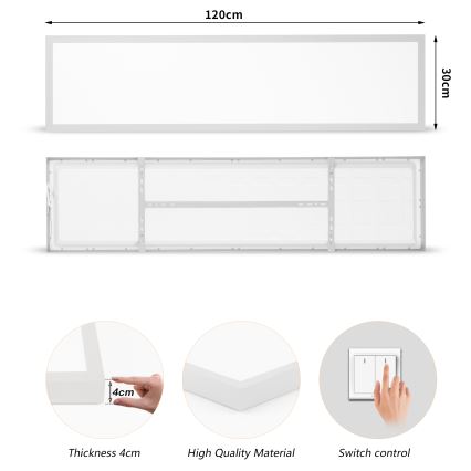 Brilagi - LED fürdőszobai mennyezeti lámpatest FRAME LED/50W/230V 3000/4000/6000K 120x30 cm IP44 ezüstszínű