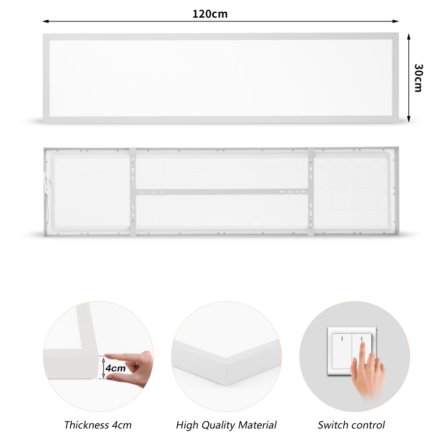 Brilagi - LED fürdőszobai mennyezeti lámpatest FRAME LED/50W/230V 3000/4000/6000K 120x30 cm IP44 ezüstszínű
