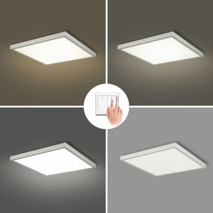 Brilagi - FRAME LED fürdőszobai mennyezeti lámpatest, 50W/230V, állítható 3000/4000/6000K, 60x60 cm, IP44, ezüst