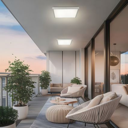 Brilagi - FRAME LED fürdőszobai mennyezeti lámpatest, 50W/230V, állítható 3000/4000/6000K, 60x60 cm, IP44, ezüst