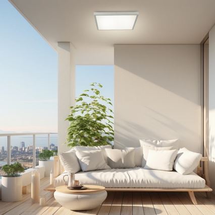 Brilagi - FRAME LED fürdőszobai mennyezeti lámpatest, 50W/230V, állítható 3000/4000/6000K, 60x60 cm, IP44, ezüst