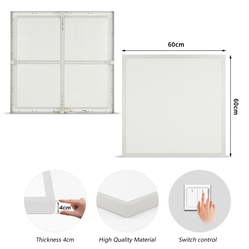 Brilagi - FRAME LED fürdőszobai mennyezeti lámpatest, 50W/230V, állítható 3000/4000/6000K, 60x60 cm, IP44, ezüst