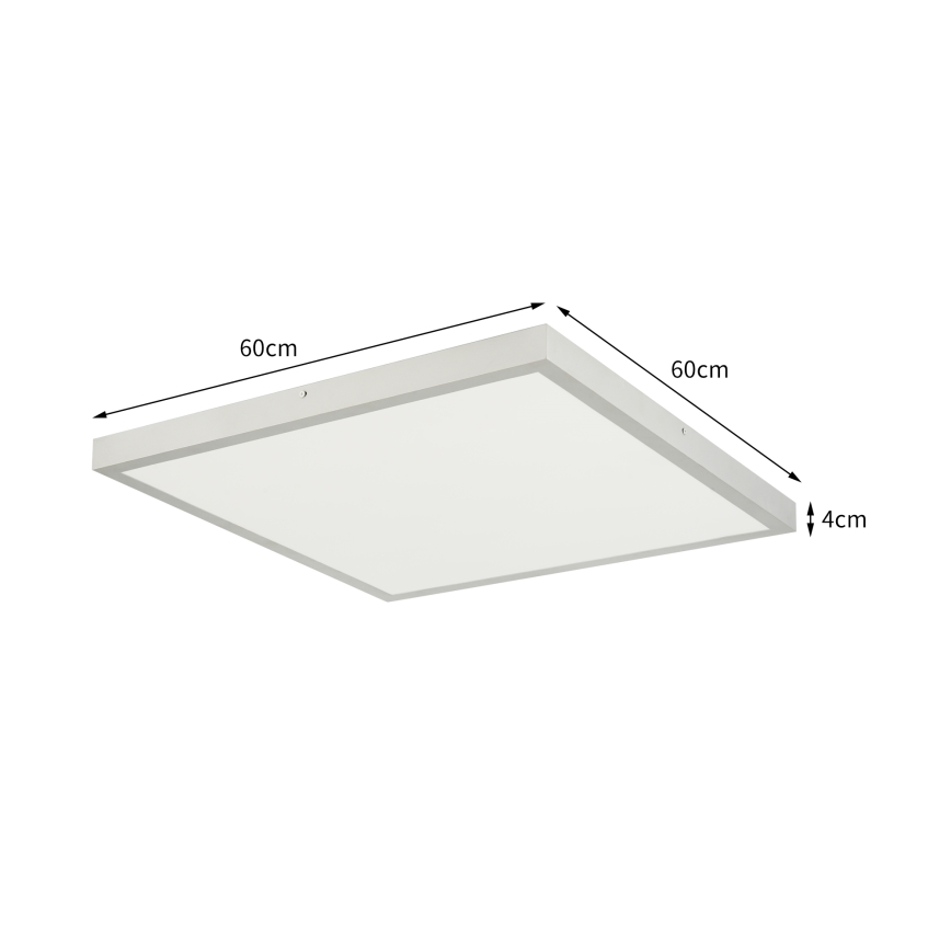 Brilagi - FRAME LED fürdőszobai mennyezeti lámpatest, 50W/230V, állítható 3000/4000/6000K, 60x60 cm, IP44, ezüst