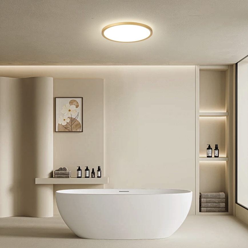 Brilagi - LED fürdőszobai mennyezeti lámpa ULTRA SLIM LED/18W/230V Ø 30 cm arany IP54