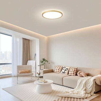 Brilagi - LED fürdőszobai mennyezeti lámpa ULTRA SLIM LED/18W/230V Ø 30 cm arany IP54