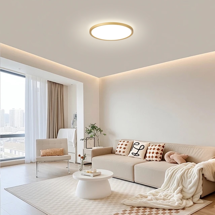 Brilagi - LED fürdőszobai mennyezeti lámpa ULTRA SLIM LED/18W/230V Ø 30 cm arany IP54