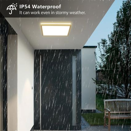 Brilagi - LED fürdőszobai lámpatest ultravékony LED/24W/230V 42x42 cm aranyszínű IP54