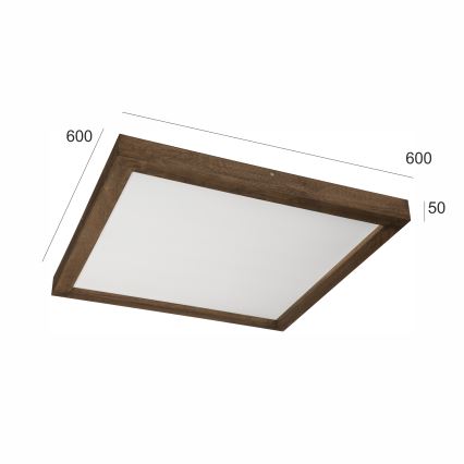 Brilagi - LED fürdőszobai mennyezeti lámpatest WOODY FRAME LED/50W/230V 60x60 cm IP44 tölgy dió