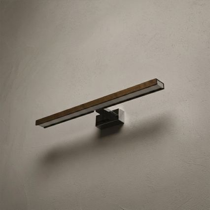 Brilagi - LED fürdőszobai tükörvilágítás 3 az 1-ben WOODY MIRROR LED/12W/230V 60 cm IP44 fényes króm/tölgy-dió