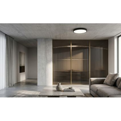 BRILAGI - LED fürdőszobai mennyezeti lámpa érzékelővel ZENNA LED/18W/230V átm. 29,5 cm IP44 antracit + távirányító