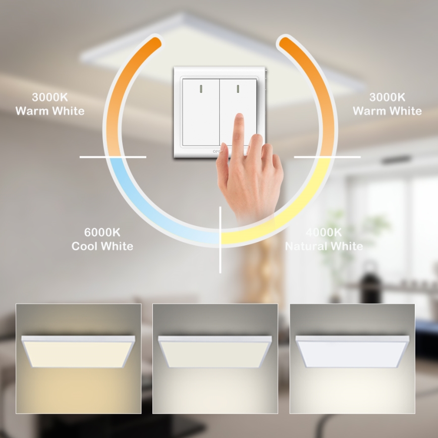 Brilagi - LED fürdőszobai mennyezeti lámpa FRAME LED/96W/230V 120x60 cm 3000/4000/6000K IP44 fehér