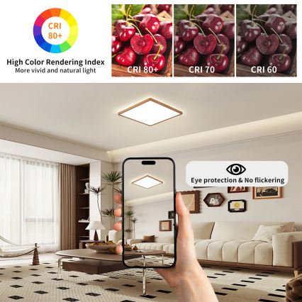 Brilagi - ultravékony LED fürdőszobai mennyezeti lámpa LED/18W/230V 30x30 cm rózsaarany IP54