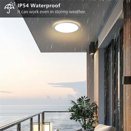 Brilagi - ULTRA SLIM LED fürdőszobai mennyezeti lámpatest LED/24W/230V, átmérő 42 cm, ezüstszínű, IP54