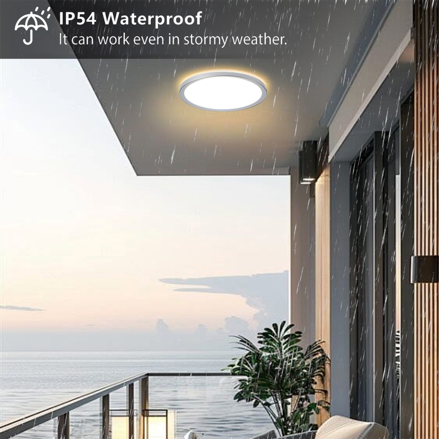 Brilagi - ULTRA SLIM LED fürdőszobai mennyezeti lámpatest LED/24W/230V, átmérő 42 cm, ezüstszínű, IP54