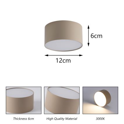 Brilagi - LED fürdőszobai mennyezeti lámpatest FORIS LED/14W/230V Ø 12 cm bézs IP44