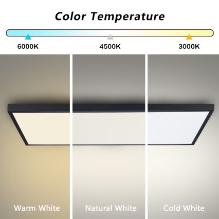 Brilagi - LED-es fürdőszobai mennyezeti lámpatest FRAME LED/96W/230V 120x60 cm 3000/4000/6000K IP44 fekete