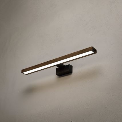 Brilagi - LED fürdőszobai tükörvilágítás 3 az 1-ben WOODY MIRROR LED/12W/230V IP44 fekete/tölgy-dió