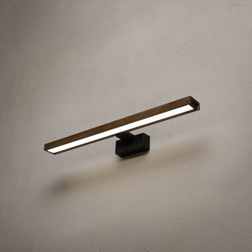 Brilagi - LED fürdőszobai tükörvilágítás 3 az 1-ben WOODY MIRROR LED/12W/230V IP44 fekete/tölgy-dió