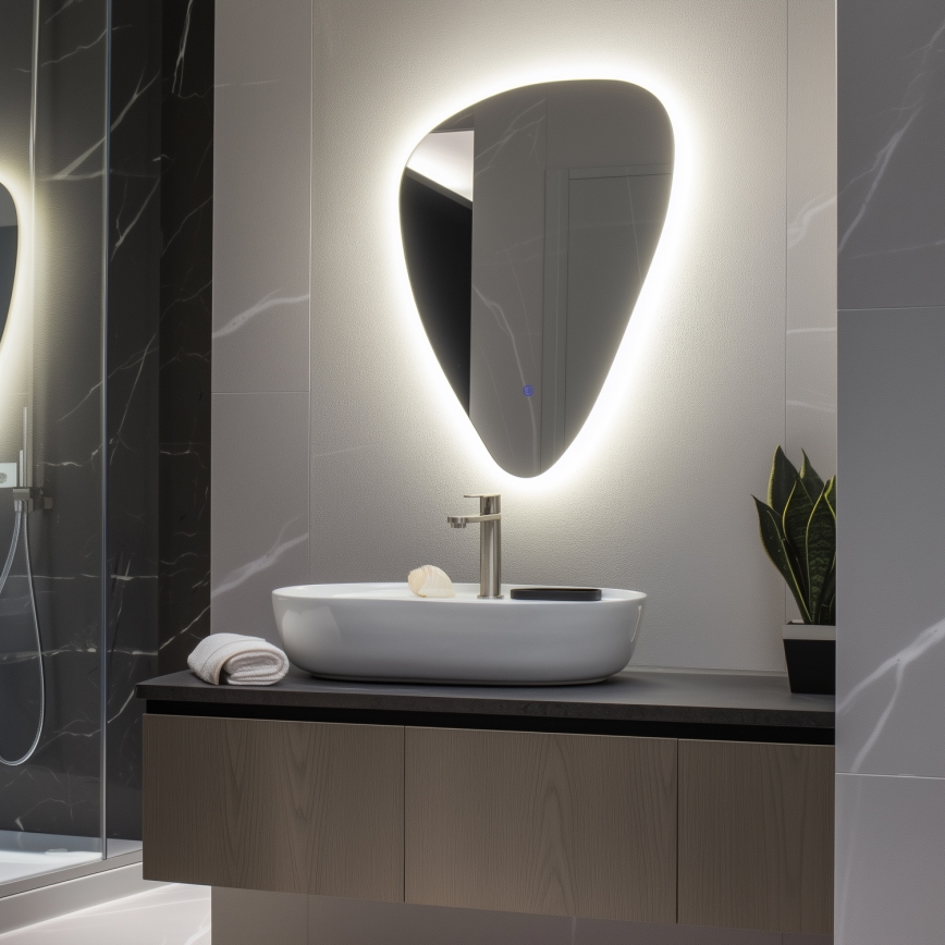 Brilagi - LED fürdőszobai tükör GOCCIA LED/19W/230V 67x50 cm IP44 CRI 90 fényerőszabályozható + CCT