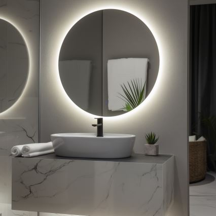 Brilagi - LUNA LED fürdőszobai tükör LED/26W/230V átm. 80 cm IP44 CRI 90 fényerőszabályozható + CCT