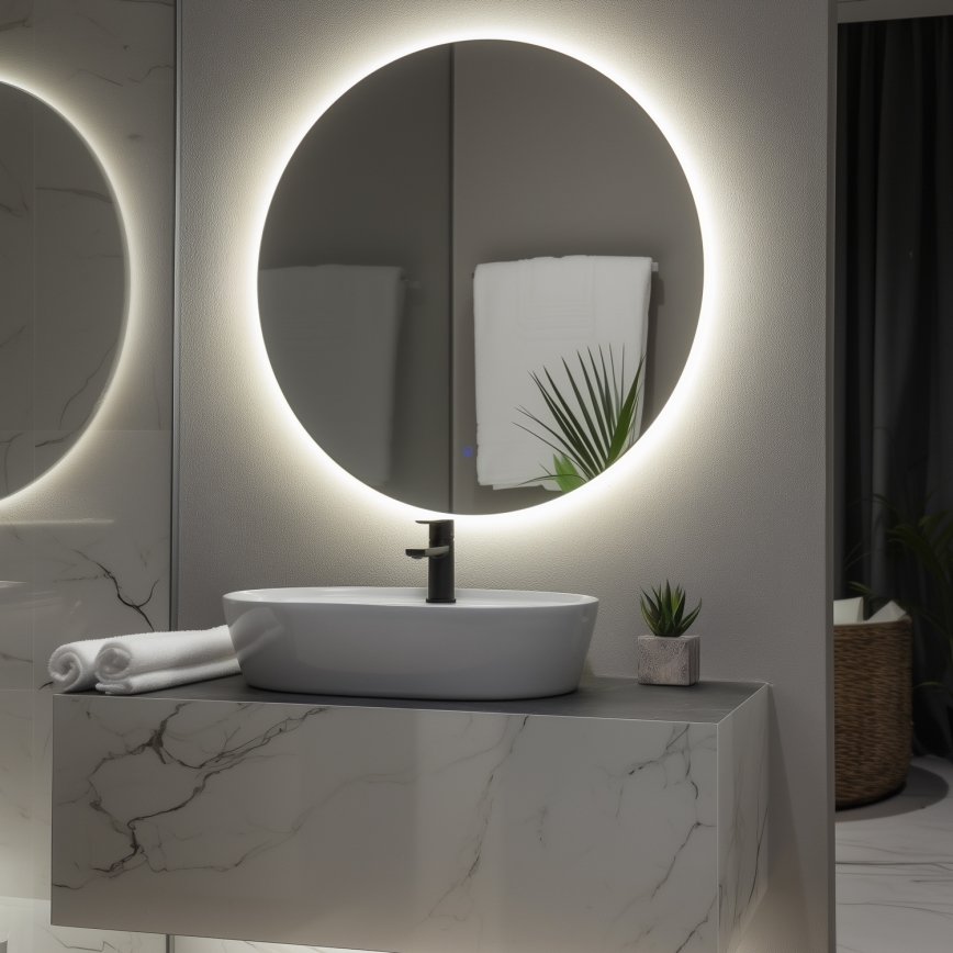 Brilagi - LUNA LED fürdőszobai tükör LED/26W/230V átm. 80 cm IP44 CRI 90 fényerőszabályozható + CCT