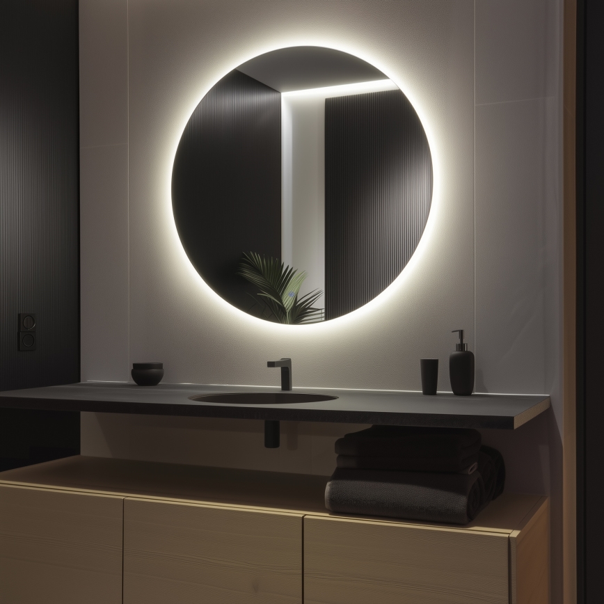 Brilagi - LED fürdőszobai tükör LUNA LED/32W/230V átm. 100 cm IP44 CRI 90 fényerőszabályozható +CCT
