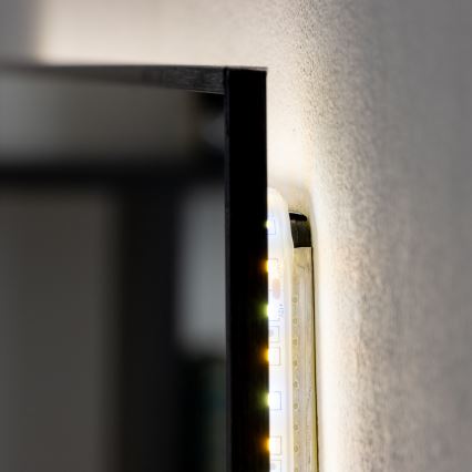 Brilagi - LED fürdőszobai tükör SUELLO LED/28W/230V 60x80 cm fekete IP44 CRI 90 fényerőszabályozható + CCT