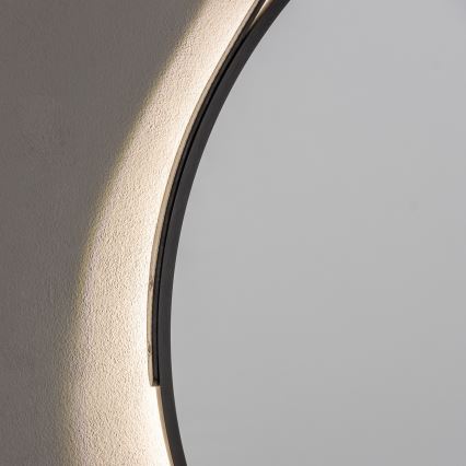 Brilagi - LED fürdőszobai tükör VERESE LED/19W/230V Ø 60 cm fekete IP44 CRI 90 dimmelhető + CCT