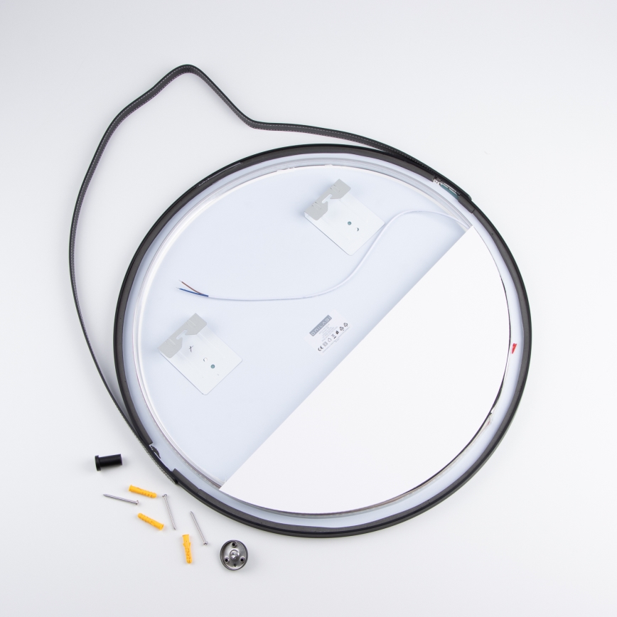 Brilagi - LED fürdőszobai tükör VERESE LED/19W/230V Ø 60 cm fekete IP44 CRI 90 dimmelhető + CCT