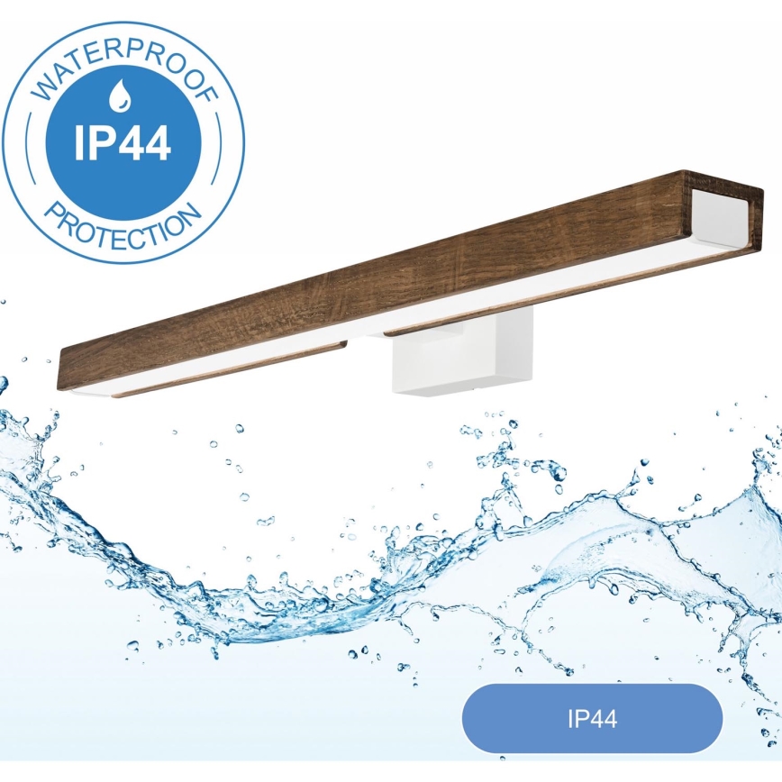 Brilagi - LED Fürdőszobai tükörmegvilágítás WOODY MIRROR LED/12W/230V 60 cm IP44 tölgy dió/fehér