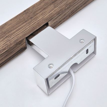 Brilagi - LED Fürdőszobai tükörmegvilágítás WOODY MIRROR LED/8W/230V 40 cm IP44 tölgy dió/fényezett króm