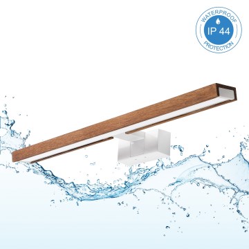 Brilagi - LED fürdőszobai tükörvilágítás 3 az 1-ben WOODY MIRROR LED/12W/230V 60 cm IP44 fehér/tölgy-cseresznye