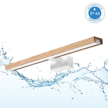 Brilagi - LED fürdőszobai tükörvilágítás 3 az 1-ben WOODY MIRROR LED/12W/230V 60 cm IP44 fehér/tölgy