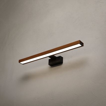 Brilagi - LED fürdőszobai tükörvilágítás 3 az 1-ben WOODY MIRROR LED/12W/230V 60 cm IP44 fekete/tölgy-cseresznye