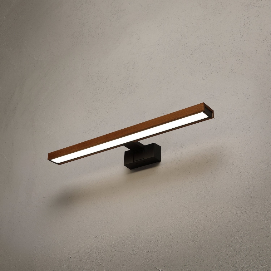 Brilagi - LED fürdőszobai tükörvilágítás 3 az 1-ben WOODY MIRROR LED/12W/230V 60 cm IP44 fekete/tölgy-cseresznye