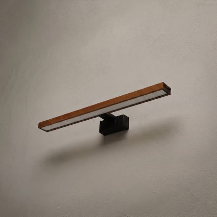 Brilagi - LED fürdőszobai tükörvilágítás 3 az 1-ben WOODY MIRROR LED/12W/230V 60 cm IP44 fekete/tölgy-cseresznye